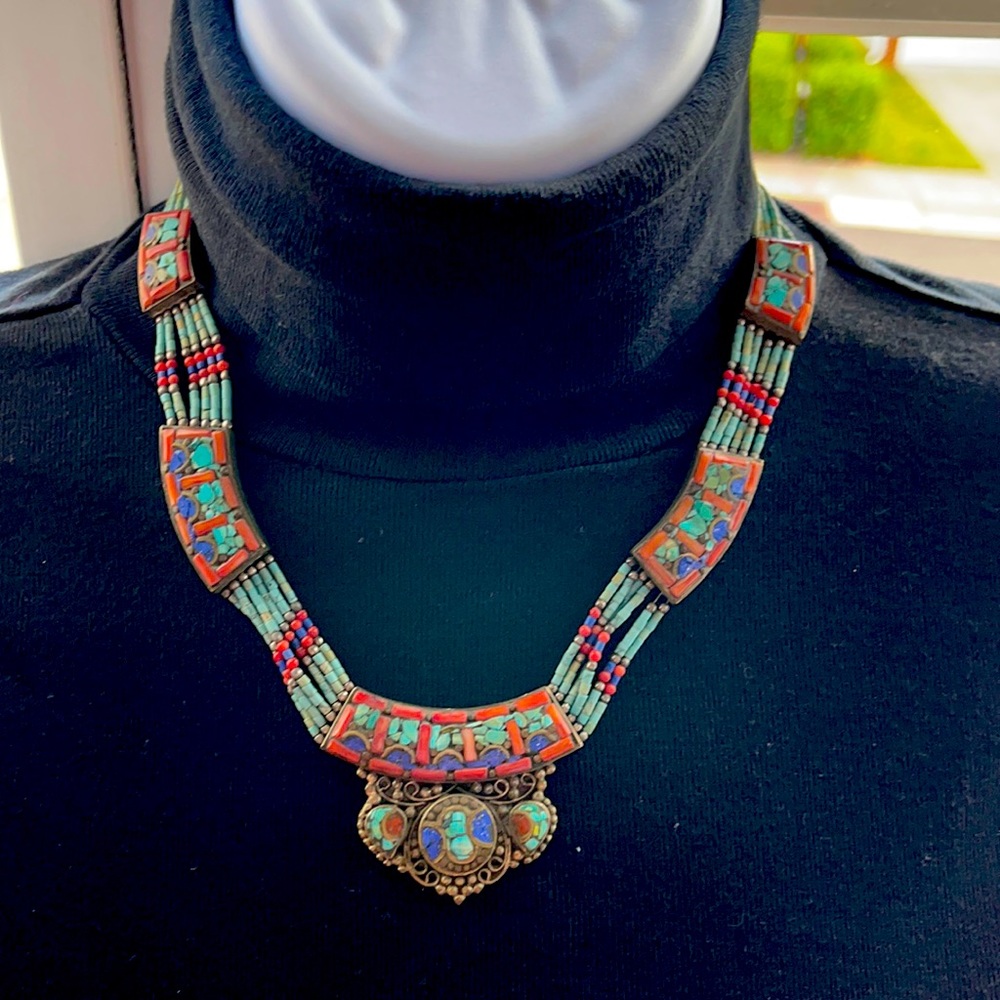 Tibetan stone necklace.